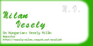 milan vesely business card